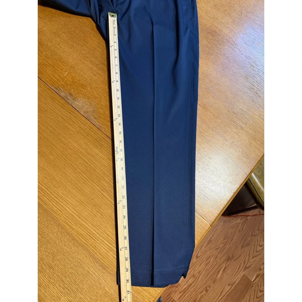 Brooks Brothers Dress Pants 35x30 Navy Stretch Flat‎ Front Golf Mens Performance